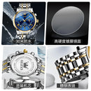 OLEVS Brand Original certification Men's Watches Moon Phase Waterproof Quartz Watch for Man Chronograph Calendar Fashion Watch