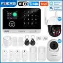 FUERS Alarm System for Home  WIFI GSM Security Alarm Host Ant-theft  with Door Motion Sensor Tuya Smart App control work Alexa