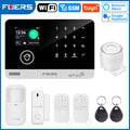 FUERS Alarm System for Home  WIFI GSM Security Alarm Host Ant-theft  with Door Motion Sensor Tuya Smart App control work Alexa