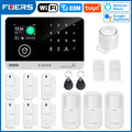 FUERS Alarm System for Home  WIFI GSM Security Alarm Host Ant-theft  with Door Motion Sensor Tuya Smart App control work Alexa