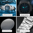 PAAZOMU Luxury Watch Business 50 ATM Waterproof Male Clock Luminous Date Stainless Steel Square Quartz Men Watches reloj hombre