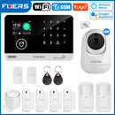 FUERS Alarm System for Home  WIFI GSM Security Alarm Host Ant-theft  with Door Motion Sensor Tuya Smart App control work Alexa
