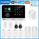 FUERS Alarm System for Home  WIFI GSM Security Alarm Host Ant-theft  with Door Motion Sensor Tuya Smart App control work Alexa