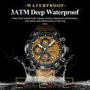 POEDAGAR Luxury Top Men Wristwatch Quartz Original Leather Men's Watches Date Chronograph Waterproof Luminous Man Watch Male+Box