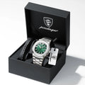 POEDAGAR Top Classic Men Wristwatch Waterproof Luminous Date Square Watch For Man Stainless Steel Sport Men's Quartz Watches+Box