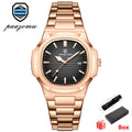 PAAZOMU Luxury Watch Business 50 ATM Waterproof Male Clock Luminous Date Stainless Steel Square Quartz Men Watches reloj hombre