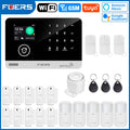 FUERS Alarm System for Home  WIFI GSM Security Alarm Host Ant-theft  with Door Motion Sensor Tuya Smart App control work Alexa