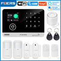 FUERS Alarm System for Home  WIFI GSM Security Alarm Host Ant-theft  with Door Motion Sensor Tuya Smart App control work Alexa