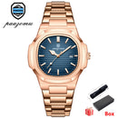 PAAZOMU Luxury Watch Business 50 ATM Waterproof Male Clock Luminous Date Stainless Steel Square Quartz Men Watches reloj hombre